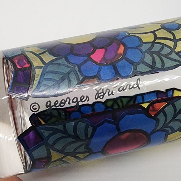 Georges Briard Stained Glass Style Drinking Glasses Tumblers VTG 5.5" Set of 3 - Picture 7 of 8